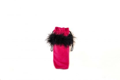 Luxurious bright pink velvet brolly bag