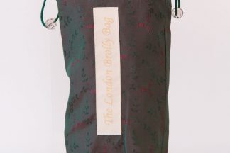 Red and green embroidered brolly bag