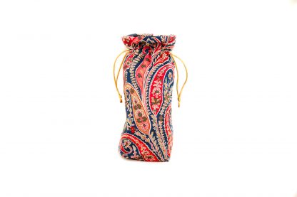 Red and Navy Paisley Brolly Bag